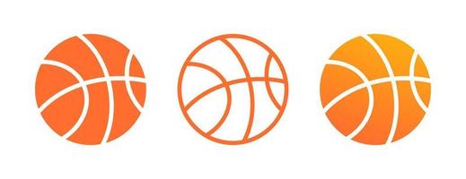 Basketball Icon Styles Sports Vector Illustration