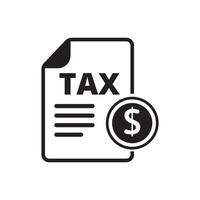 Tax form icon with black and white style on isolated background vector