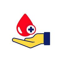 mano con sangre vector ilustración en aislado antecedentes adecuado para un sangre donación icono