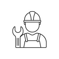 Mechanic icon with linear style on isolated background vector