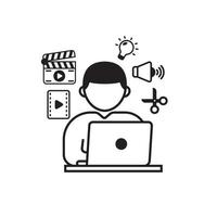 Video editor vector illustration with black color on isolated background. Video editor icon