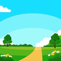 Nature landscape vector with blue sky suitable for background or illustration