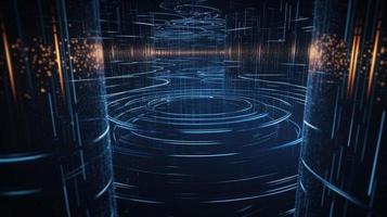 Futuristic technological background3D rendering,3D rendering of abstract technology concept. Futuristic cyberspace background,Abstract 3d rendering of data processing. Futuristic technol photo