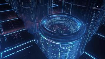 Futuristic technological background3D rendering,3D rendering of abstract technology concept. Futuristic cyberspace background,Abstract 3d rendering of data processing. Futuristic technol photo
