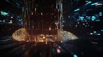 Futuristic technological background3D rendering,3D rendering of abstract technology concept. Futuristic cyberspace background,Abstract 3d rendering of data processing. Futuristic technol photo