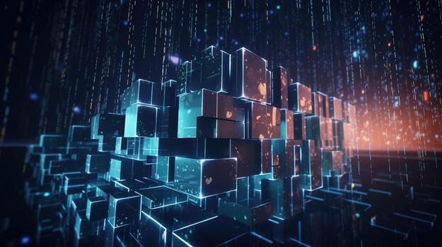 Futuristic technological background3D rendering,3D rendering of abstract technology concept. Futuristic cyberspace background,Abstract 3d rendering of data processing. Futuristic technol photo