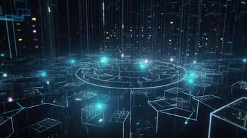 Futuristic technological background3D rendering,3D rendering of abstract technology concept. Futuristic cyberspace background,Abstract 3d rendering of data processing. Futuristic technol photo