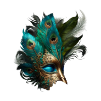 3d Watercolor Golden Barazil Carnival Mask png