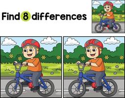 Boy Biking Find The Differences vector
