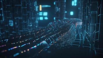 Futuristic technological background3D rendering,3D rendering of abstract technology concept. Futuristic cyberspace background,Abstract 3d rendering of data processing. Futuristic technol photo