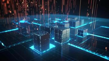 Futuristic technological background3D rendering,3D rendering of abstract technology concept. Futuristic cyberspace background,Abstract 3d rendering of data processing. Futuristic technol photo