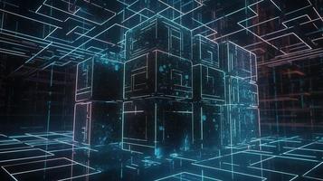 Futuristic technological background3D rendering,3D rendering of abstract technology concept. Futuristic cyberspace background,Abstract 3d rendering of data processing. Futuristic technol photo