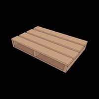 Wooden pallet vector illustration on black background . Isolated isometric wood container. Isometric vector wooden pallet.