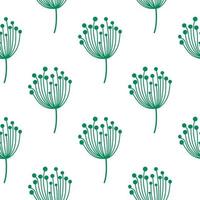 Simple dandelion silhouette seamless pattern. Blowball botanical background. Abstract floral wallpaper. vector