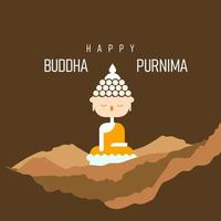 Buddha Purnima design with Lord Buddha meditating vector