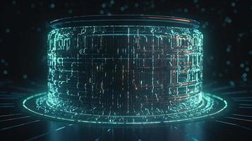 3d illustration of abstract technology background. Sci-fi concept.3D rendering of abstract technology concept. Futuristic cyberspace background,Abstract 3d rendering of data processing photo