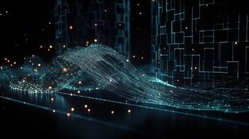 3d illustration of abstract technology background. Sci-fi concept.3D rendering of abstract technology concept. Futuristic cyberspace background,Abstract 3d rendering of data processing photo