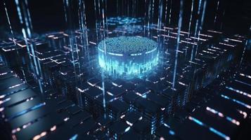 3d illustration of abstract technology background. Sci-fi concept.3D rendering of abstract technology concept. Futuristic cyberspace background,Abstract 3d rendering of data processing photo