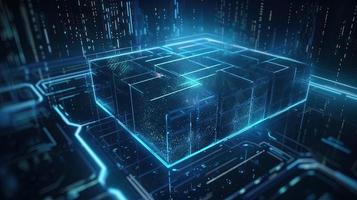 3d illustration of abstract technology background. Sci-fi concept.3D rendering of abstract technology concept. Futuristic cyberspace background,Abstract 3d rendering of data processing photo