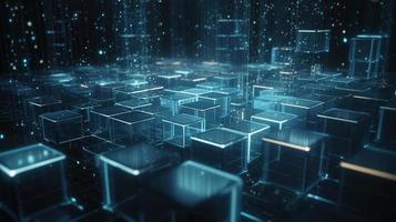 3d illustration of abstract technology background. Sci-fi concept.3D rendering of abstract technology concept. Futuristic cyberspace background,Abstract 3d rendering of data processing photo