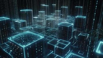 3d illustration of abstract technology background. Sci-fi concept.3D rendering of abstract technology concept. Futuristic cyberspace background,Abstract 3d rendering of data processing photo
