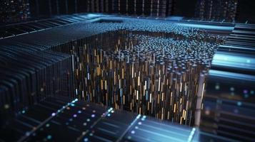 3d illustration of abstract technology background. Sci-fi concept.3D rendering of abstract technology concept. Futuristic cyberspace background,Abstract 3d rendering of data processing photo