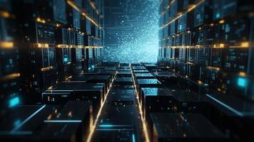 3d illustration of abstract technology background. Sci-fi concept.3D rendering of abstract technology concept. Futuristic cyberspace background,Abstract 3d rendering of data processing photo