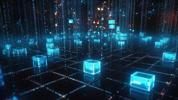 3d illustration of abstract technology background. Sci-fi concept.3D rendering of abstract technology concept. Futuristic cyberspace background,Abstract 3d rendering of data processing photo