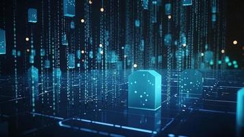 3d illustration of abstract technology background. Sci-fi concept.3D rendering of abstract technology concept. Futuristic cyberspace background,Abstract 3d rendering of data processing photo