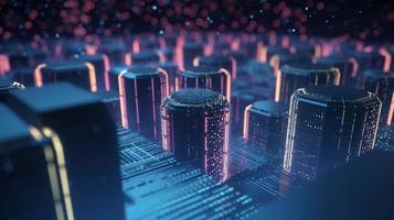 3d illustration of abstract technology background. Sci-fi concept.3D rendering of abstract technology concept. Futuristic cyberspace background,Abstract 3d rendering of data processing photo