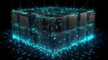 3d illustration of abstract technology background. Sci-fi concept.3D rendering of abstract technology concept. Futuristic cyberspace background,Abstract 3d rendering of data processing photo