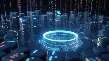 3d illustration of abstract technology background. Sci-fi concept.3D rendering of abstract technology concept. Futuristic cyberspace background,Abstract 3d rendering of data processing photo