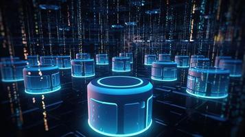 3d illustration of abstract technology background. Sci-fi concept.3D rendering of abstract technology concept. Futuristic cyberspace background,Abstract 3d rendering of data processing photo