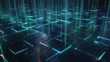 3d illustration of abstract technology background. Sci-fi concept.3D rendering of abstract technology concept. Futuristic cyberspace background,Abstract 3d rendering of data processing photo