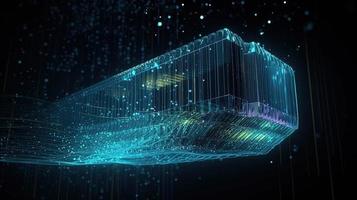 3d illustration of abstract technology background. Sci-fi concept.3D rendering of abstract technology concept. Futuristic cyberspace background,Abstract 3d rendering of data processing photo