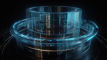 3d illustration of abstract technology background. Sci-fi concept.3D rendering of abstract technology concept. Futuristic cyberspace background,Abstract 3d rendering of data processing photo