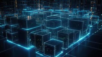 3d illustration of abstract technology background. Sci-fi concept.3D rendering of abstract technology concept. Futuristic cyberspace background,Abstract 3d rendering of data processing photo