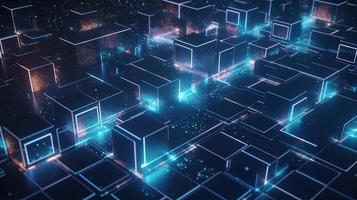 3d illustration of abstract technology background. Sci-fi concept.3D rendering of abstract technology concept. Futuristic cyberspace background,Abstract 3d rendering of data processing photo
