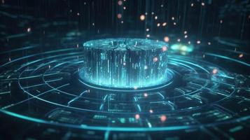 3d illustration of abstract technology background. Sci-fi concept.3D rendering of abstract technology concept. Futuristic cyberspace background,Abstract 3d rendering of data processing photo