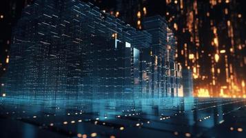 3d illustration of abstract technology background. Sci-fi concept.3D rendering of abstract technology concept. Futuristic cyberspace background,Abstract 3d rendering of data processing photo
