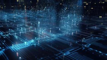 3d illustration of abstract technology background. Sci-fi concept.3D rendering of abstract technology concept. Futuristic cyberspace background,Abstract 3d rendering of data processing photo