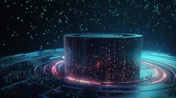 3d illustration of abstract technology background. Sci-fi concept.3D rendering of abstract technology concept. Futuristic cyberspace background,Abstract 3d rendering of data processing photo