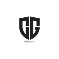 Modern letter C G with security shield monogram logo vector