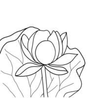outline lotus flower isolated on white background. vector illustartion