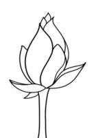 outline lotus flower isolated on white background. vector illustartion