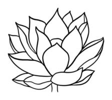 outline lotus flower isolated on white background. vector illustartion