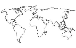 World Map Background with One Stroke Art vector