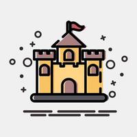 icono castillo. edificio elementos. íconos en mbe estilo. bueno para huellas dactilares, web, carteles, logo, sitio plan, mapa, infografía, etc. vector