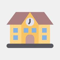 Icon school. Building elements. Icons in flat style. Good for prints, web, posters, logo, site plan, map, infographics, etc. vector