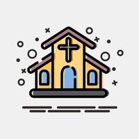 Icon chruch. Building elements. Icons in MBE style. Good for prints, web, posters, logo, site plan, map, infographics, etc. vector